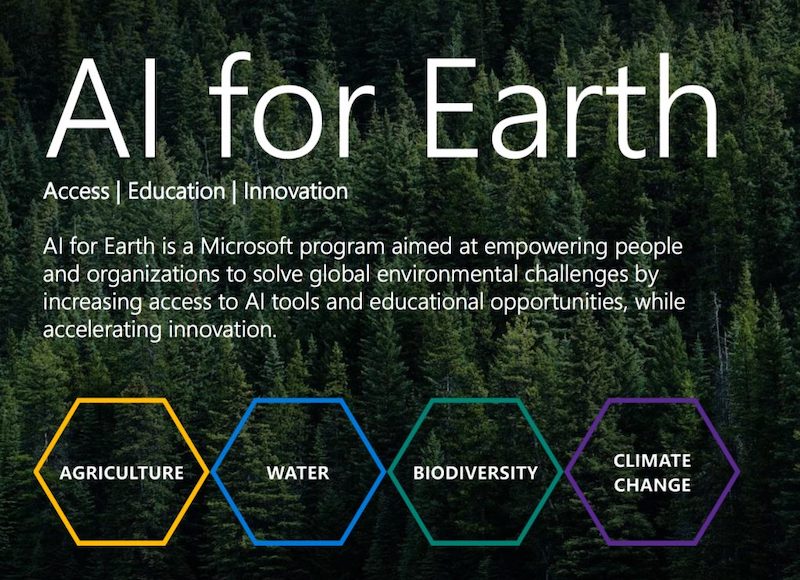 微软宣布人工智能地球AI for Earth创新奖获得者