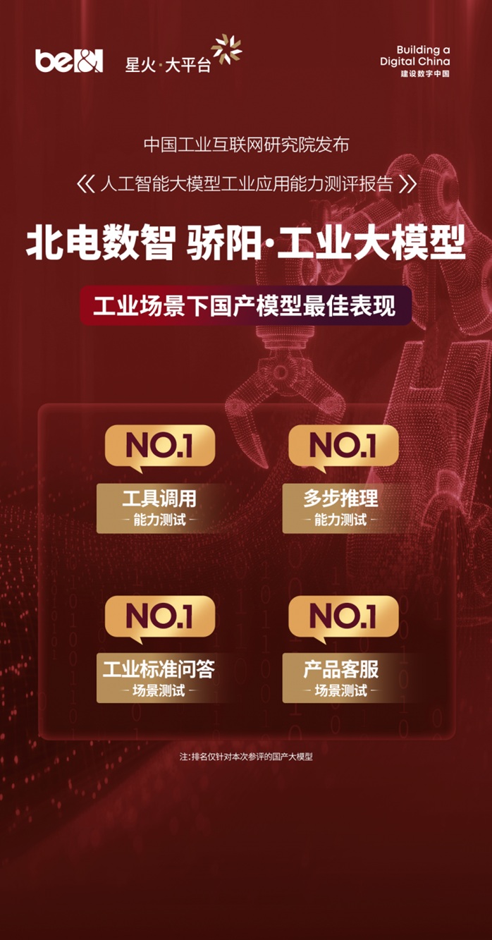 工具调用+多步推理双优，北电数智骄阳·工业大模型以务实能力引领工业AI发展新范式